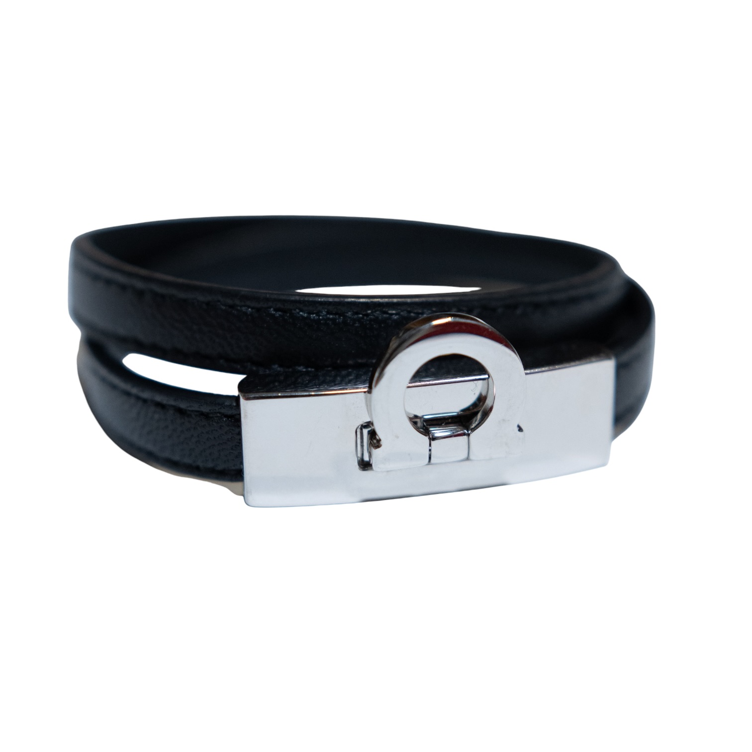 Brazalete Ferragamo Gancini "Leather Link" Unitalla