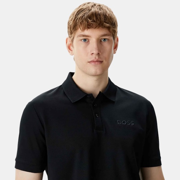 Polo BOSS Tonal Monogram – Sleek Black Edition - Imagen 5