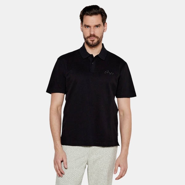 Polo BOSS Tonal Script Logo – Sleek Black Edition