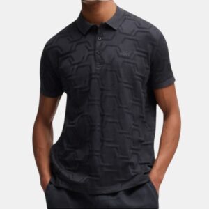 Polo BOSS Tonal Geometric – Stealth Black Edition