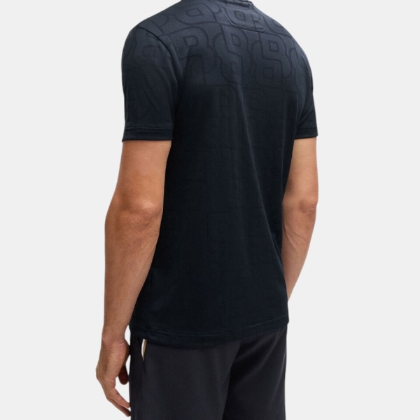 Polo BOSS Mandarin Collar – Navy Monogram Edition - Imagen 4