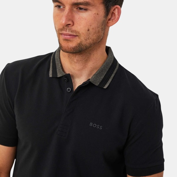 Polo BOSS Tipped Polo – Stealth Black & Military Green Edition - Imagen 3