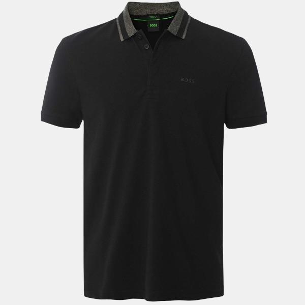 Polo BOSS Tipped Polo – Stealth Black & Military Green Edition - Imagen 4