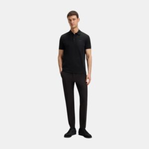 Polo BOSS Tejido Microgofrado - Negro Esencial