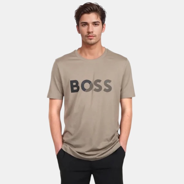 Playera BOSS Logo Gradient - Taupe Premium