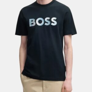Playera BOSS Logo Cloud Print - Negro Esencial