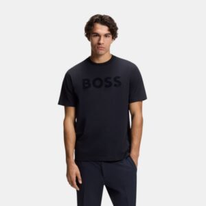 Playera BOSS Texturizado Tonal - Negro Esencial
