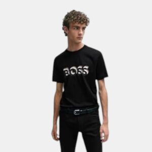 Playera BOSS Logo Multicapa - Negro Esencial