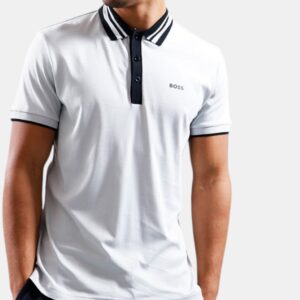 Polo BOSS de Algodón con Cuello y Puños Contrastados