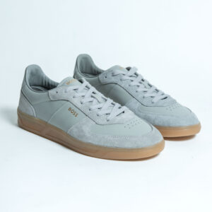 Tenis Boss Addison_Runn_lt en piel y gamuza gris