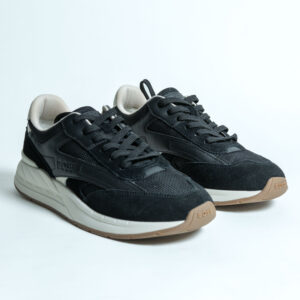Tenis Boss Rush_Runn_ltmx en mezcla de gamuza y malla negra